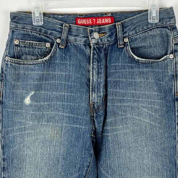 Guess Jeans Size 31 Inseam 30 Rise 10 Blue Bootcut 5 Pocket Design Cotton - Picture 2 of 9